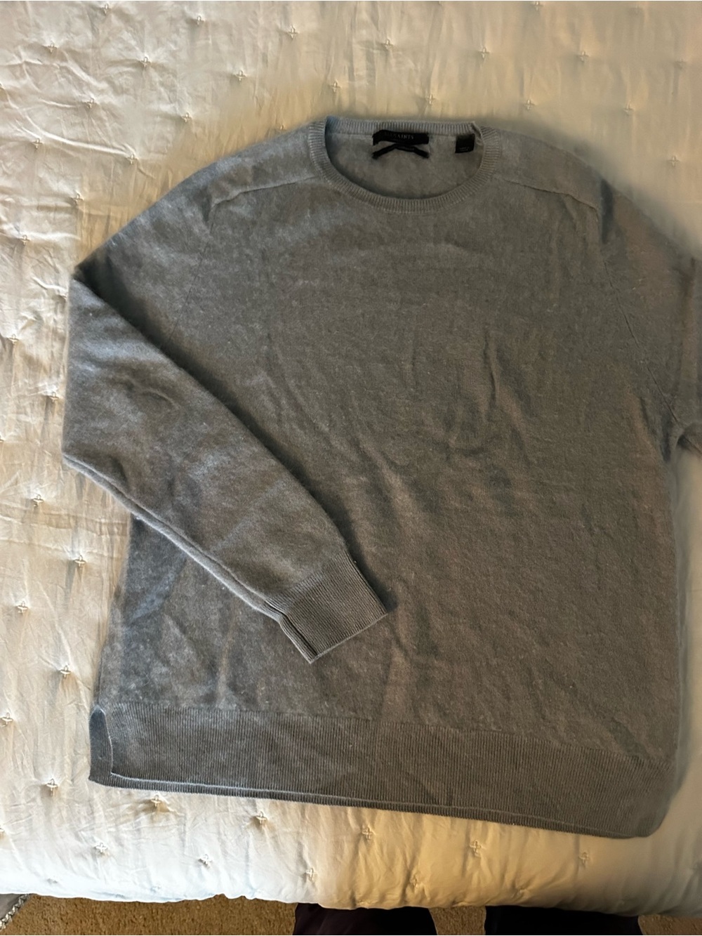 AllSaints 100% Cashmere Crewneck Sweater Grey Size M - Picture 6 of 6